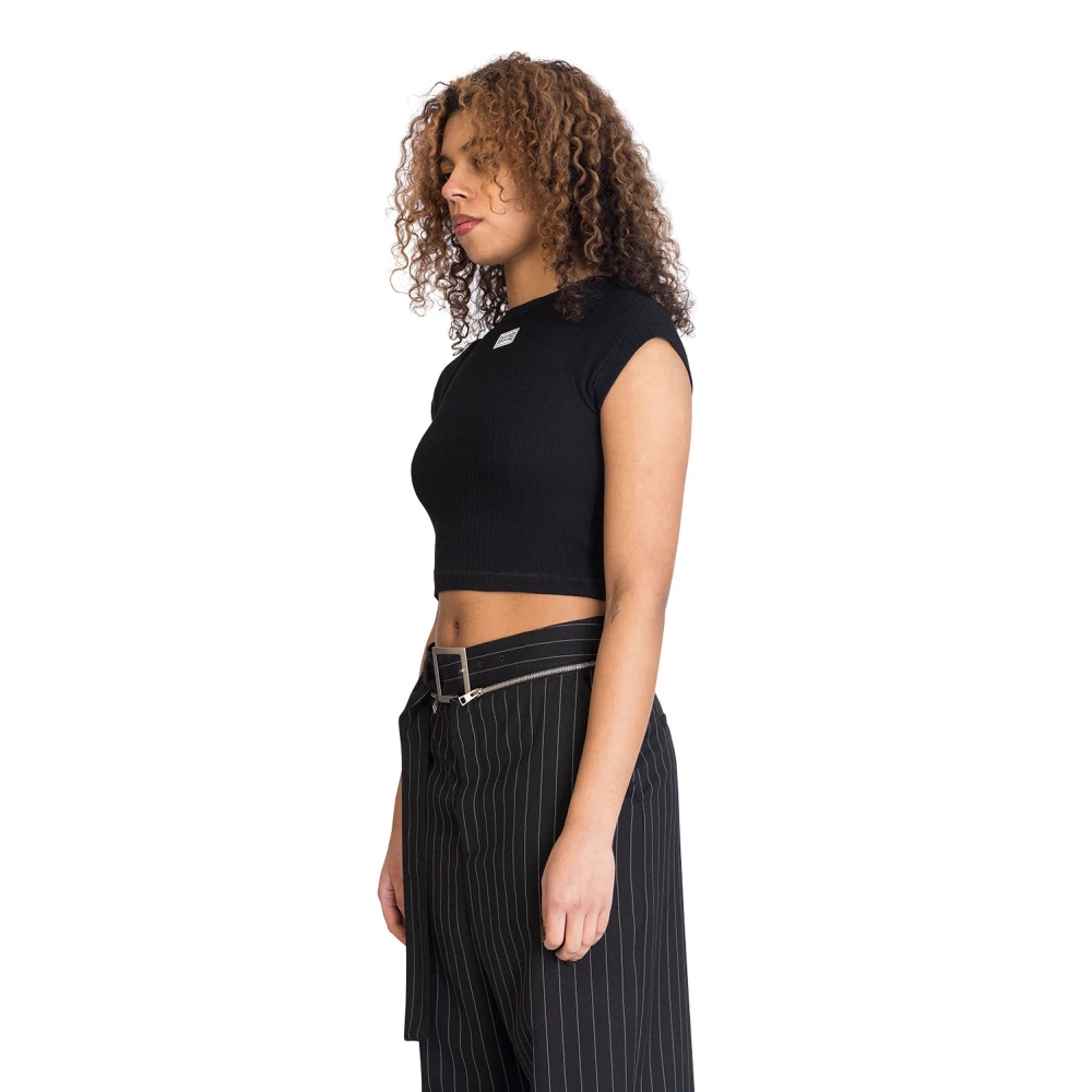 Jean Paul Gaultier Cropped Baby Tee met Black Dames