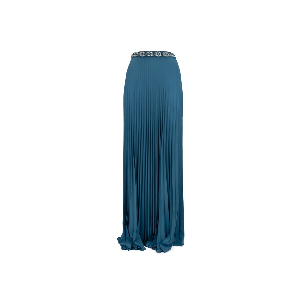 Elisabetta Franchi Lange Rits Haak Rok Blue Dames
