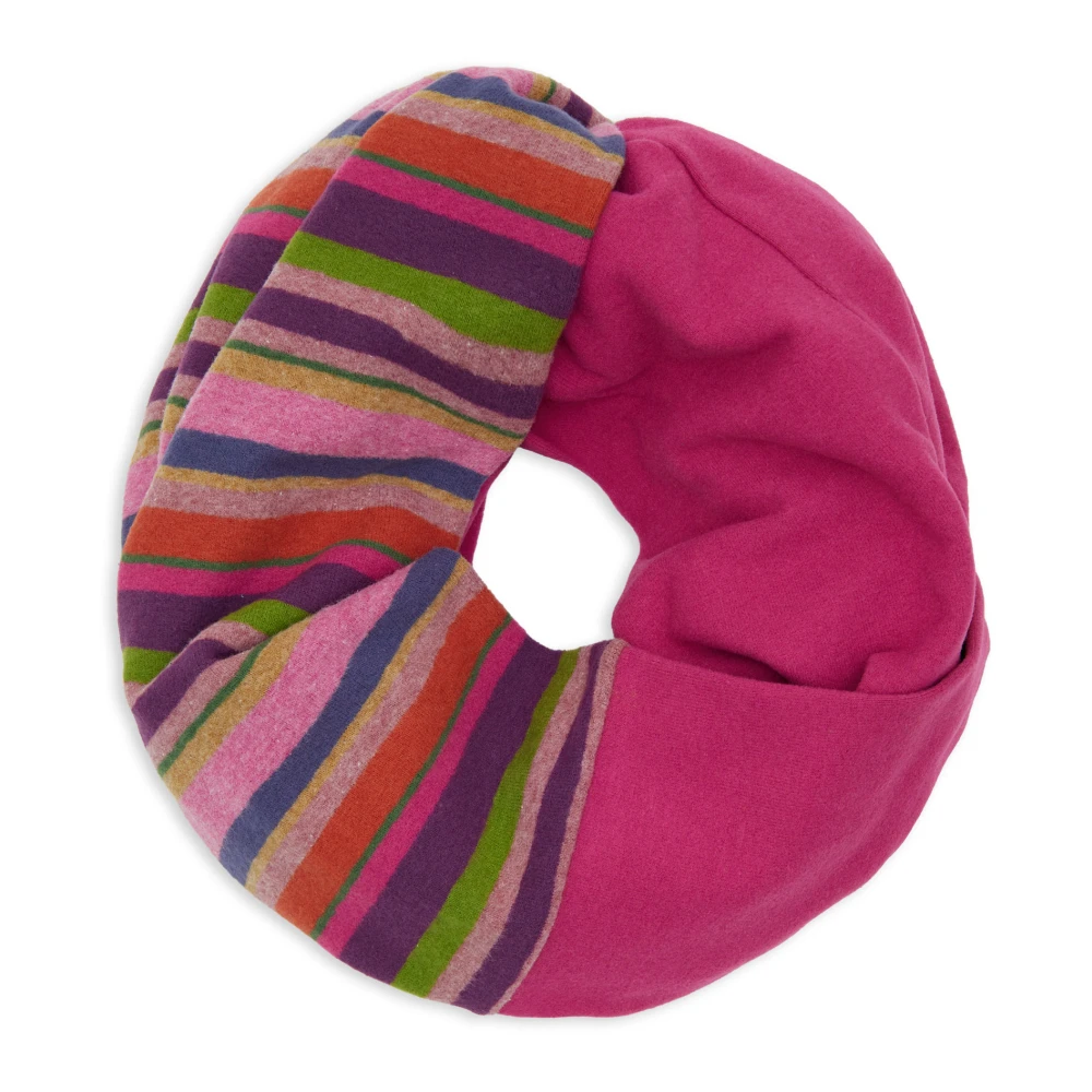 Gallo Unisex paarse fleece nekwarmer met veelkleurige strepen Multicolor Unisex