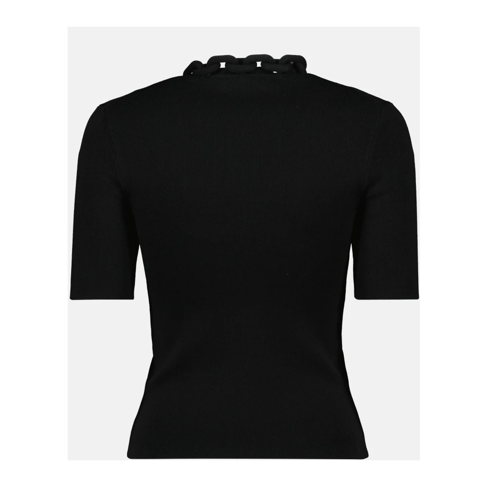 Paco Rabanne Wollen Ketting Link Trui Black Dames