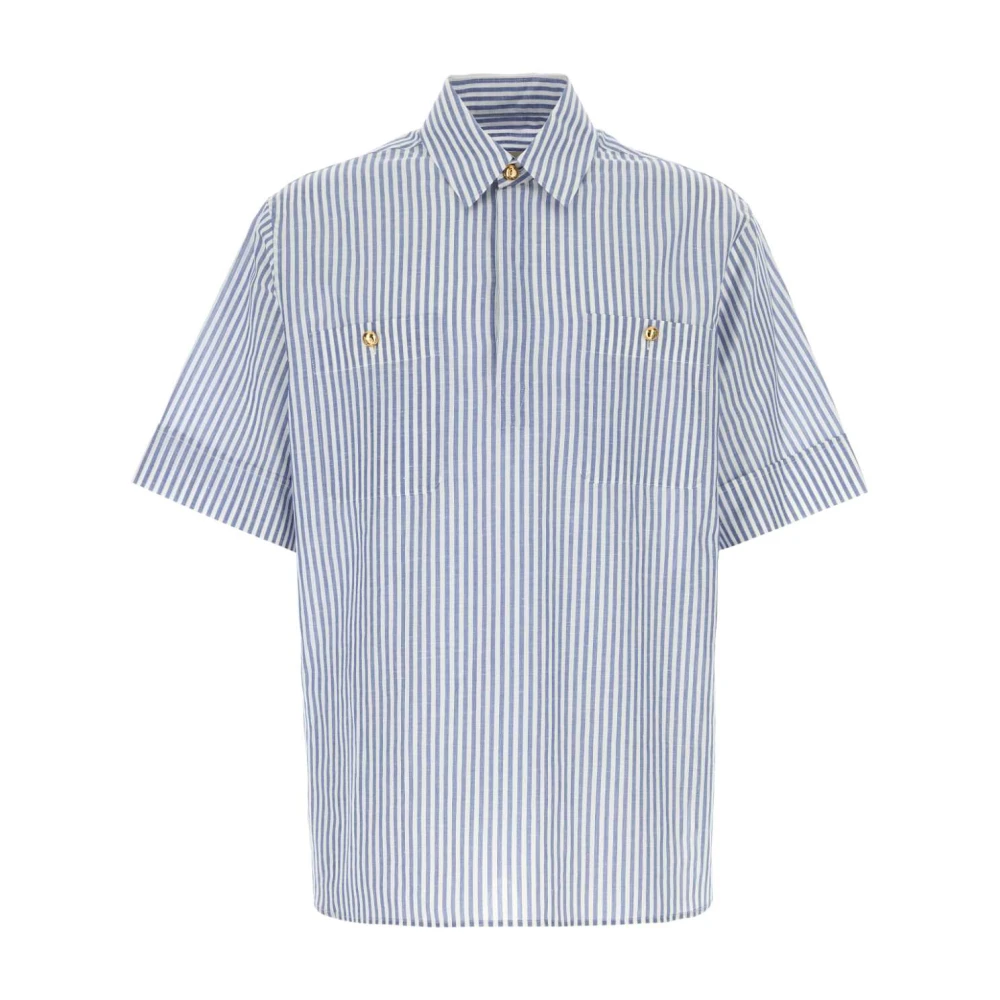 Valentino Garavani Men's Multicolor Embroidered Cotton Blend Shirt - Short Sleeve Shirts - M - Shirts