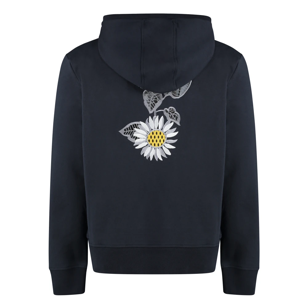 Thom Browne Geborduurde katoenen hoodie Blue Heren