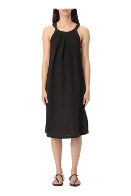 black-linen-midi-dress