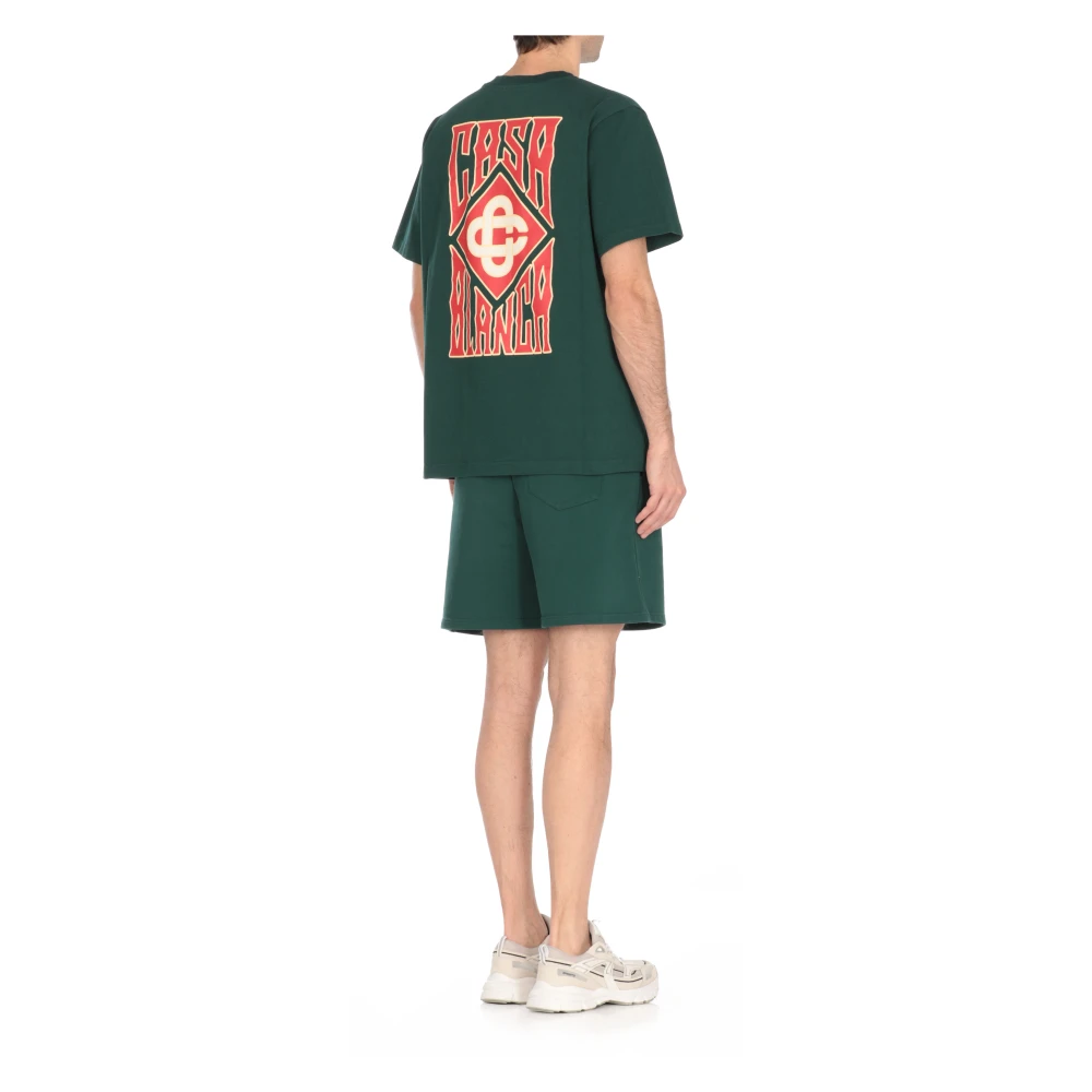 Casablanca Groene Katoenen T-shirt met Print Green Heren