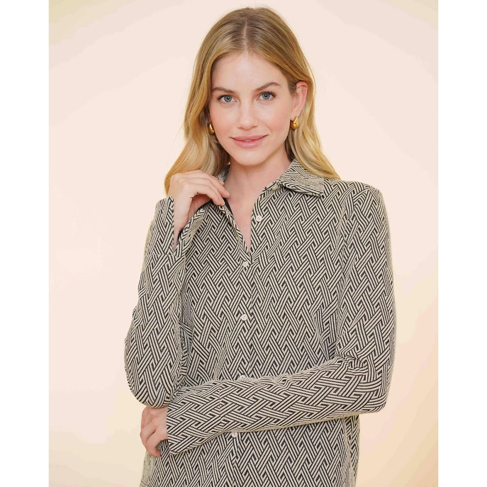 Geisha Elegante Blouse met Lange Mouwen Black Dames