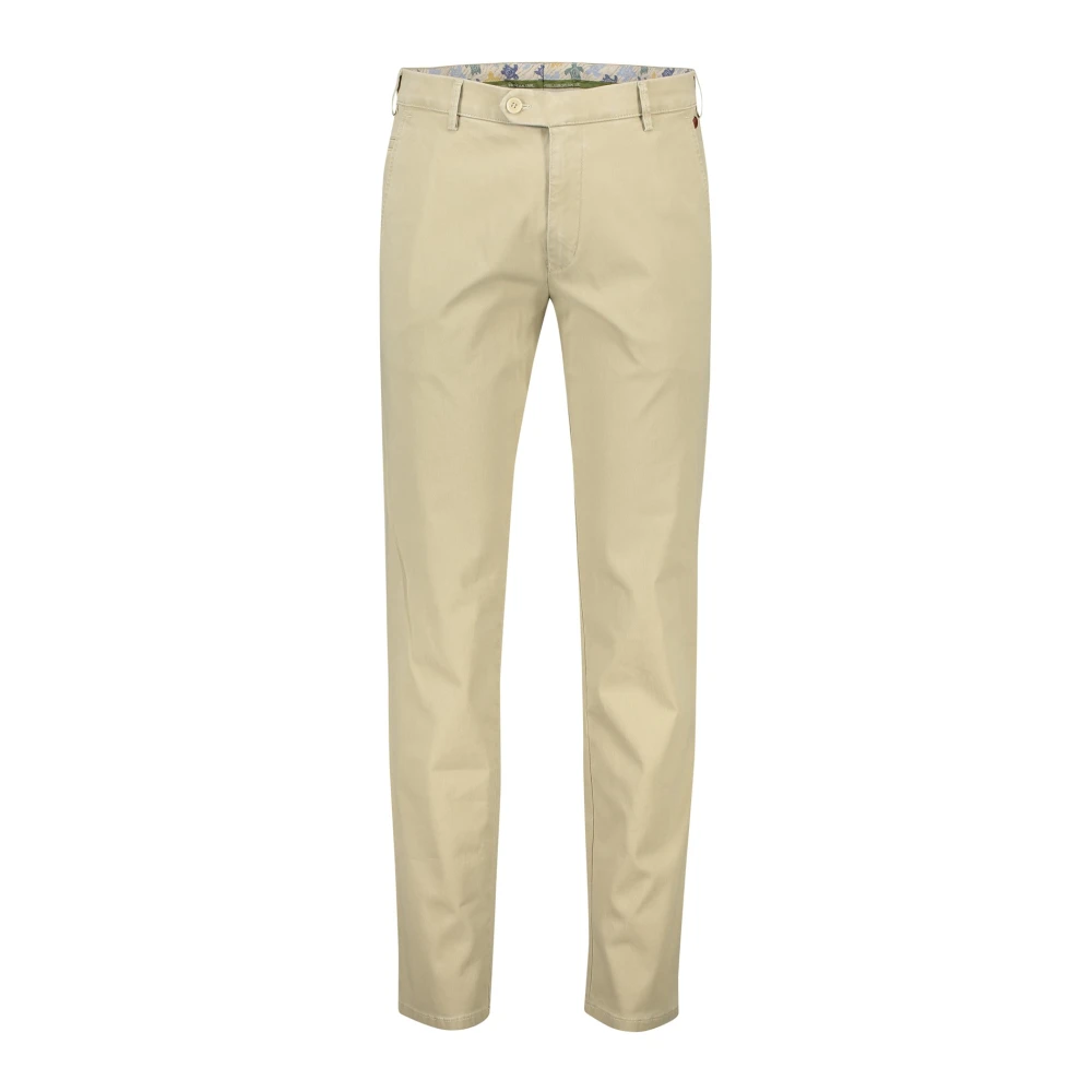Meyer Bruine Katoenen Chino Broek Slim Fit Brown Heren