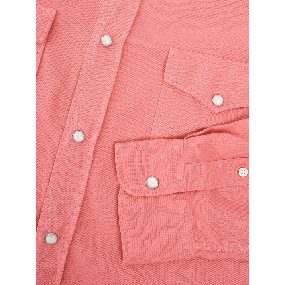 Hartford Westerse Tencel Twill Overhemd Pink Heren