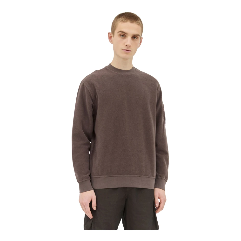 C.P. Company Zachte Katoenen Crewneck Sweatshirt Logo Purple Heren