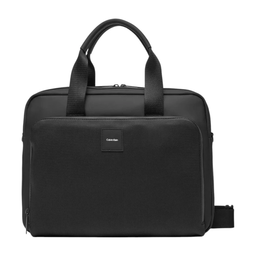 Calvin Klein Svart Axelremsväska med Dragkedja Black, Herr