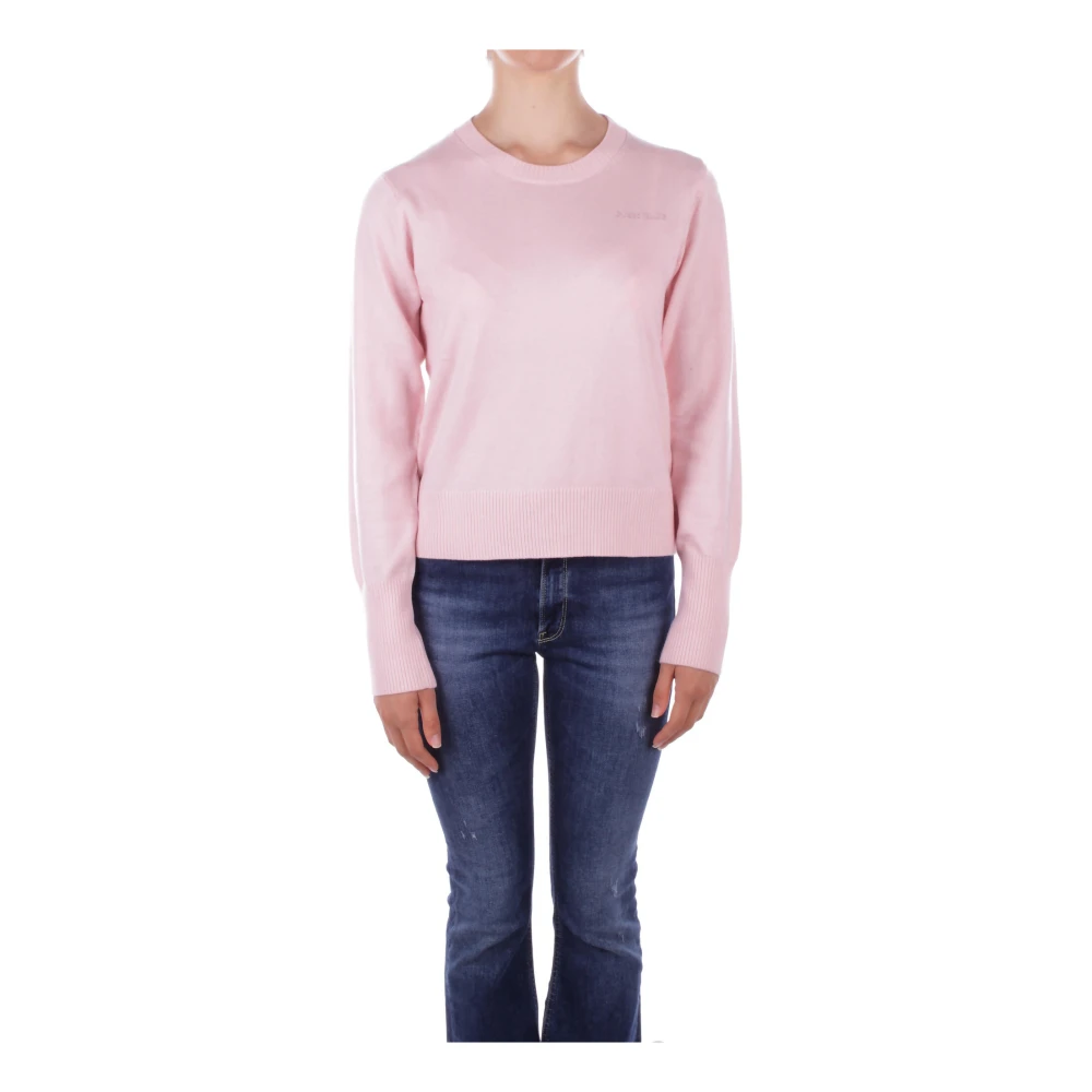 Guess Roze Crewneck Sweater Kort Gesneden Pink Dames