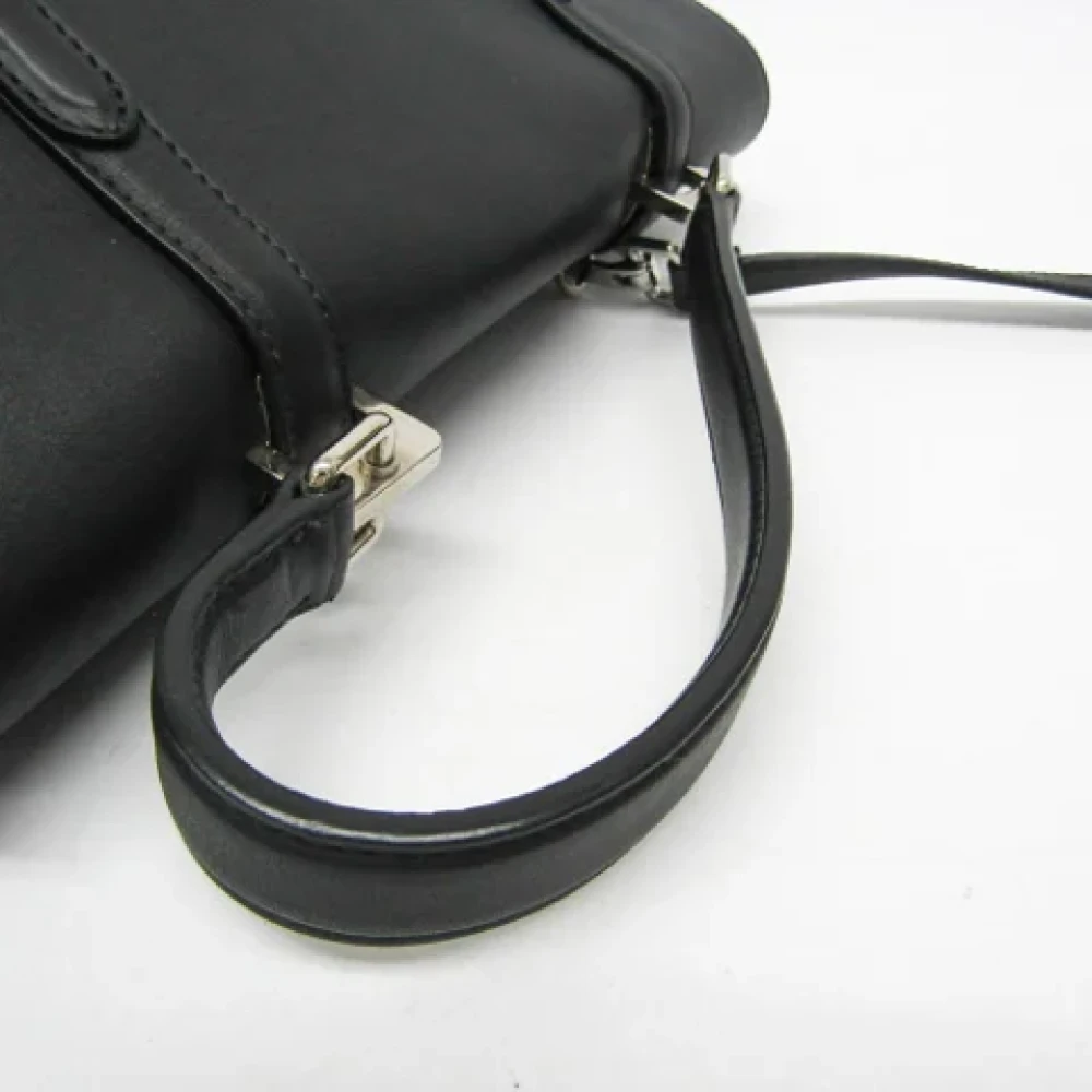Prada Vintage Pre-owned Leather handbags Black Dames