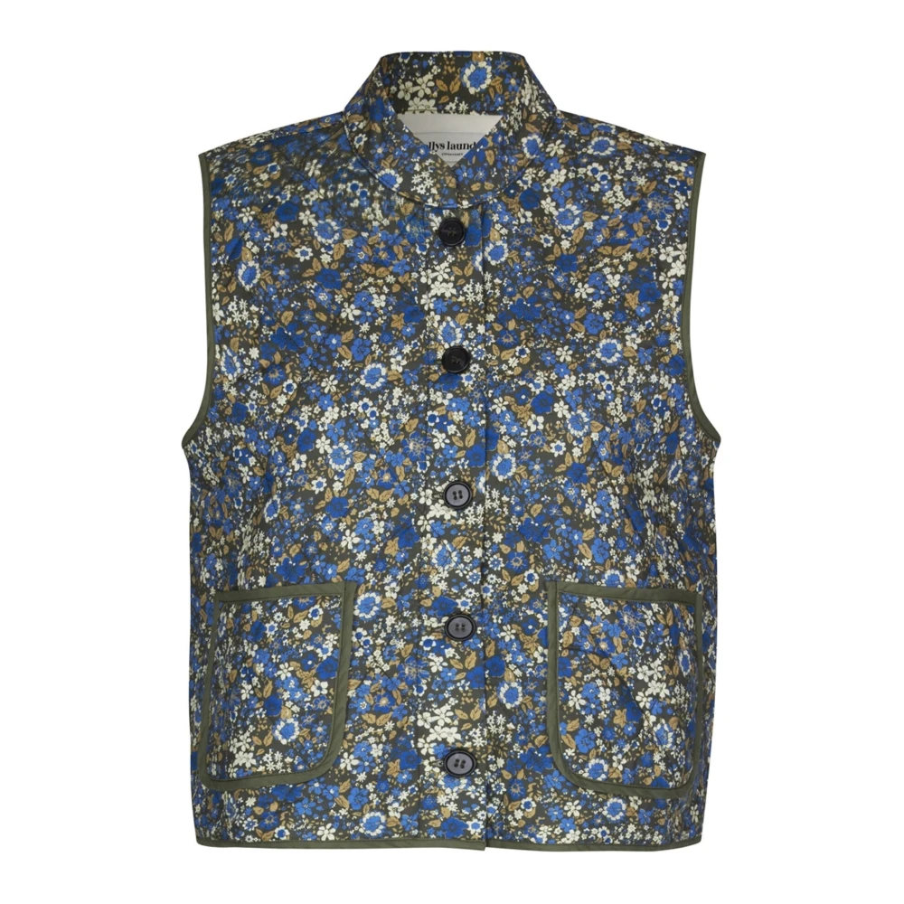 Lollys Laundry Women's Multicolor Waistcoats, Xs, Quilted Vest With All-Over Print