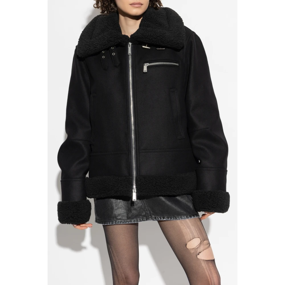 Dsquared2 Jas met kraag Black Dames