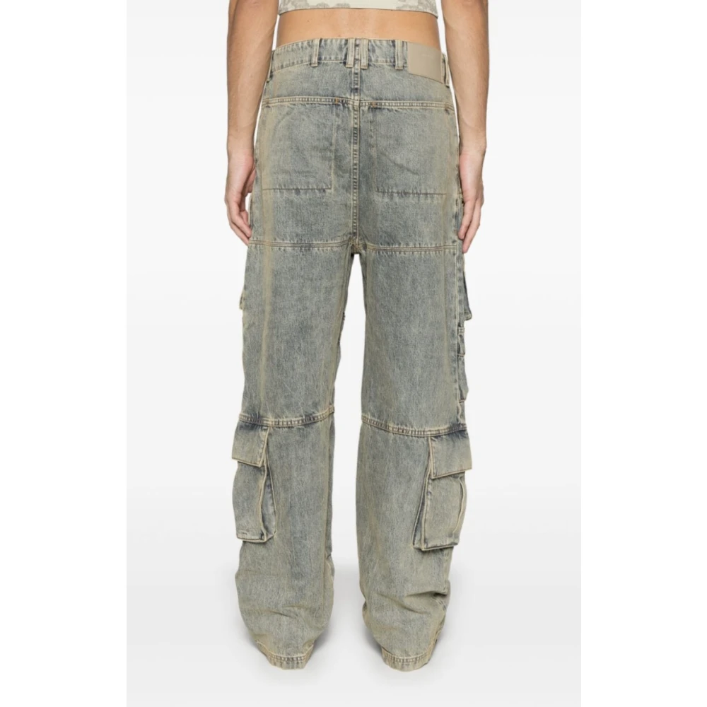 Entire Studios Grijze Cargo Denim Golfoppervlak Blue Heren