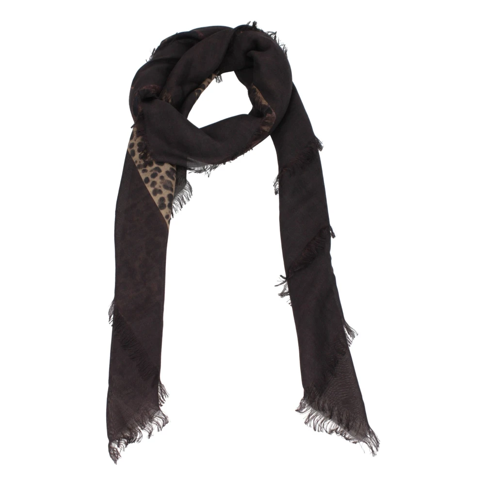 Valentino Garavani Women's Brown Winter Scarves, One Size, Cashmere Foulard With Fringes