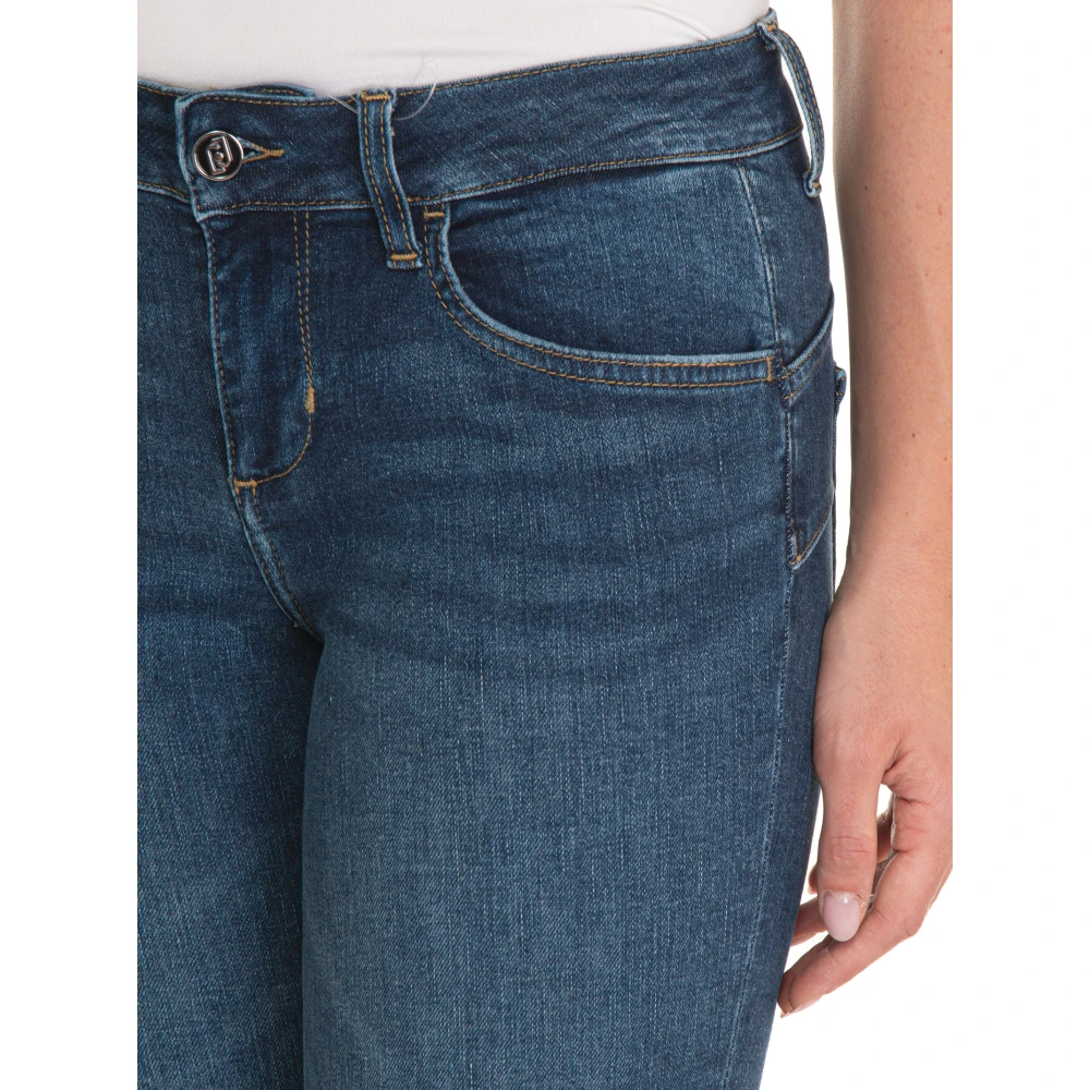 Liu Jo Push Up Denim Jeans met Diamantapplicaties Blue Dames