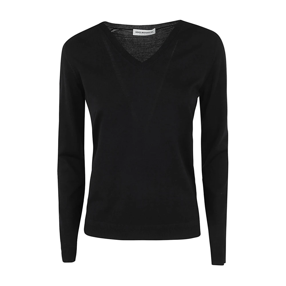 Goes Botanical V-neck Knitwear Black Dames