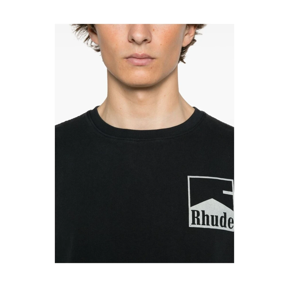 Rhude T-shirt met ronde hals en korte mouwen Black Heren