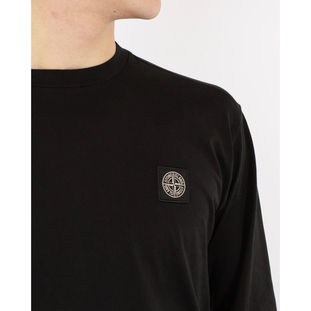 Stone Island Zwart Logo Patch Shirt Black Heren