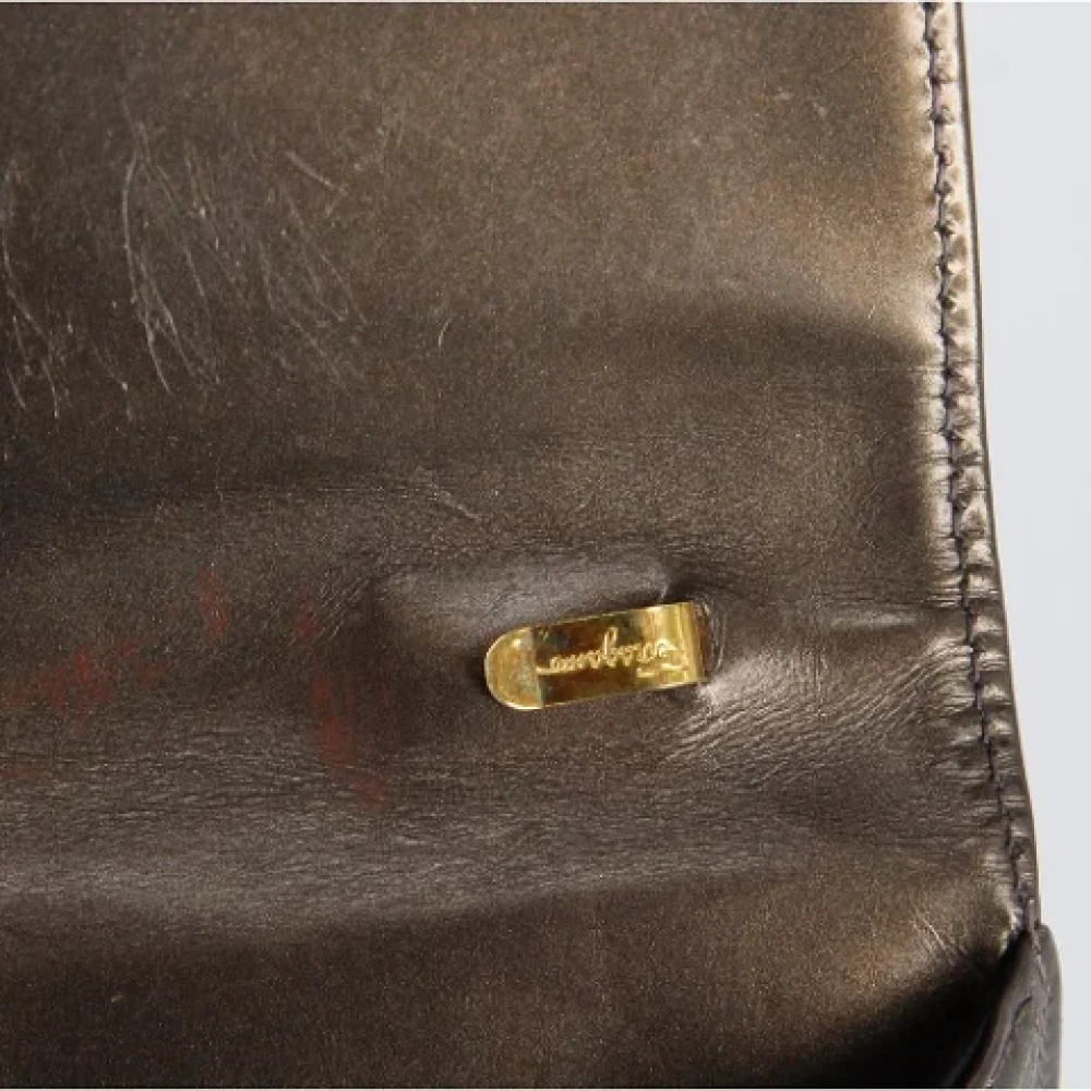 Salvatore Ferragamo Pre-owned Leather clutches Brown Dames