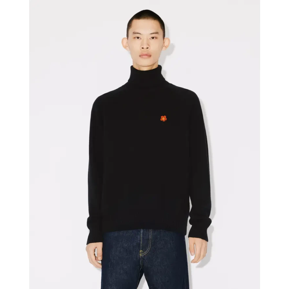 Kenzo Zwarte coltrui met Boke Flower embleem Black Heren