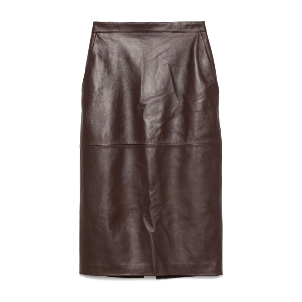 Elisabetta Franchi Bruine Rok met Rits aan de Achterkant Brown Dames