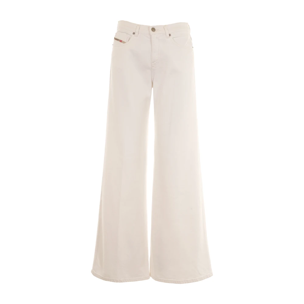 Diesel Women's White Wide Jeans, W28, 1978 D-Akemi Flare Jeans