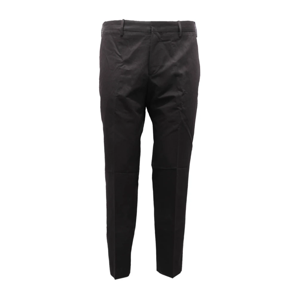 Pt01 Uomo Nero - Pantaloni In Cotone/Lino Rebel Fit Modello - Trousers - L