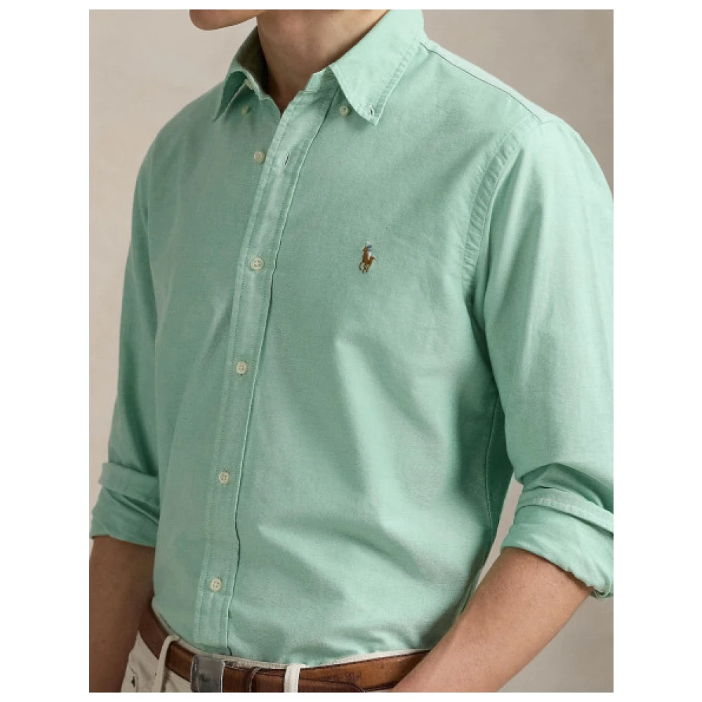 Polo Ralph Lauren Oxford Katoenen Overhemd met Polo Player Green Heren
