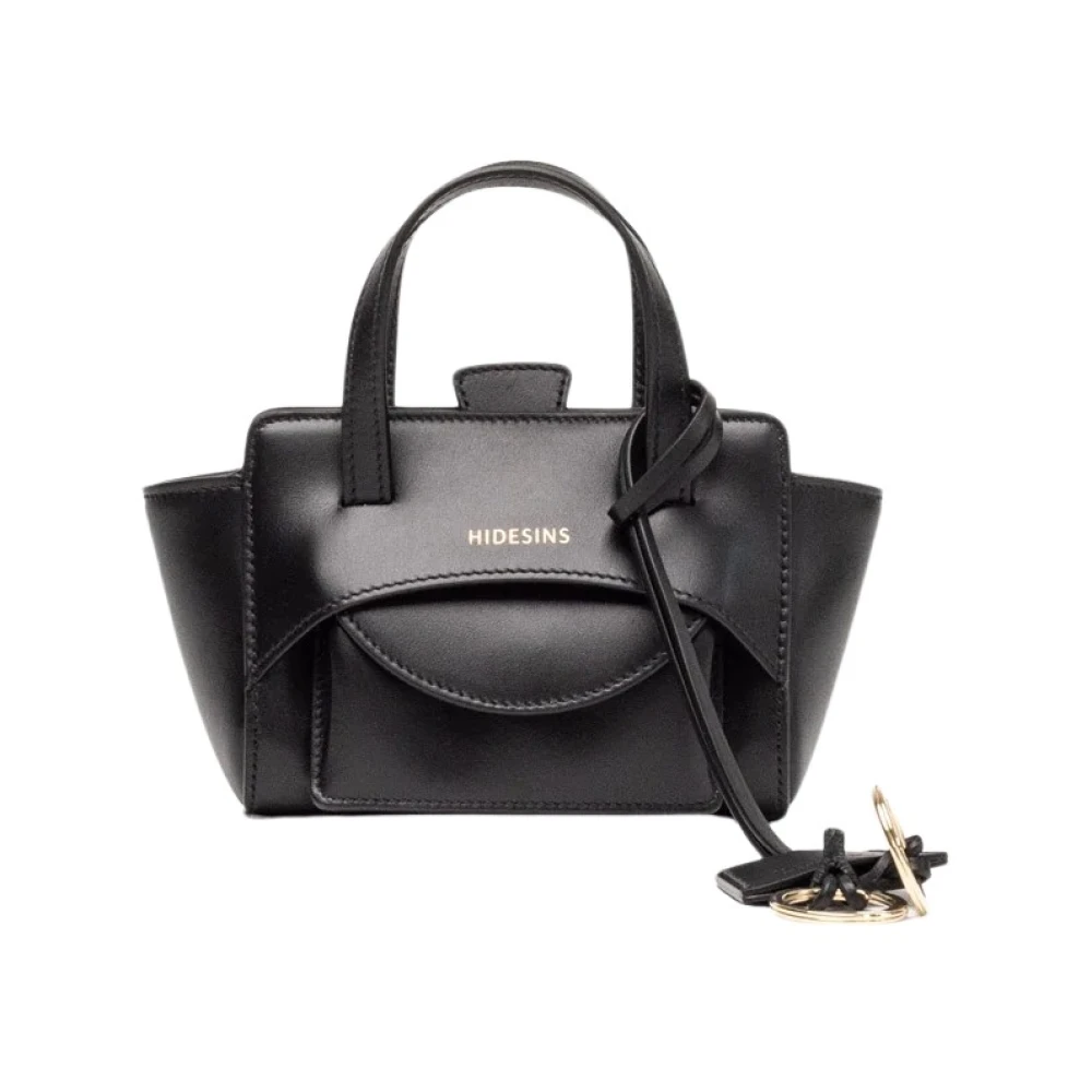Hidesins Women's Black Shopping Bags, One Size, Woman Leather Shoulder Bag Premiere Flap