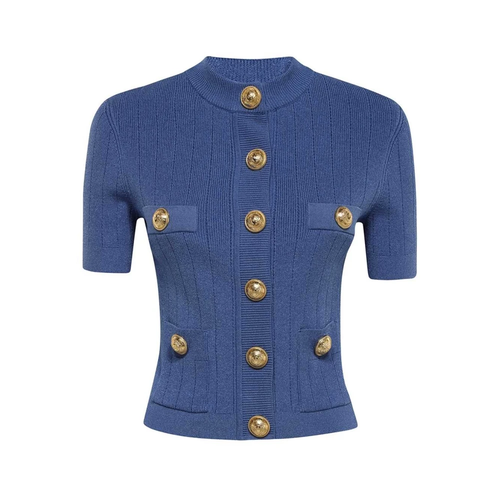 Balmain Stijlvolle Cardigan voor Modieuze Looks Blue Dames