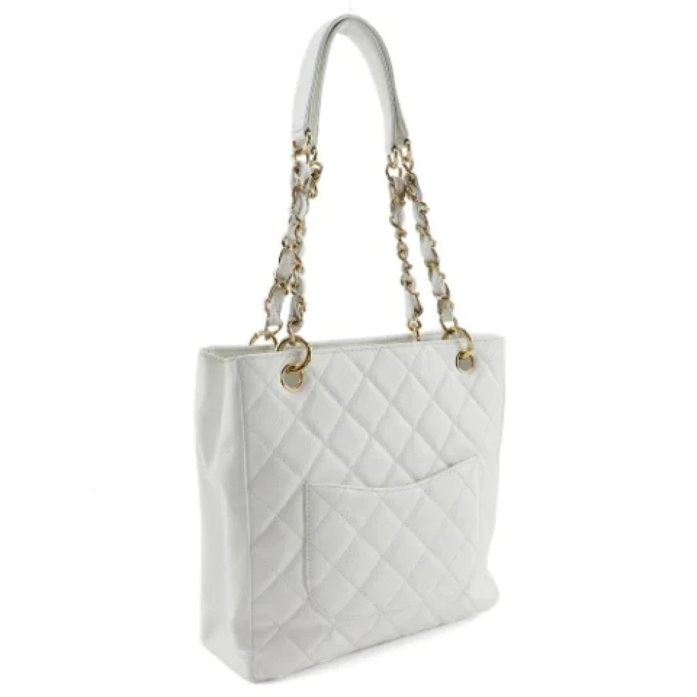 Chanel Vintage Pre-owned Fabric totes White Dames