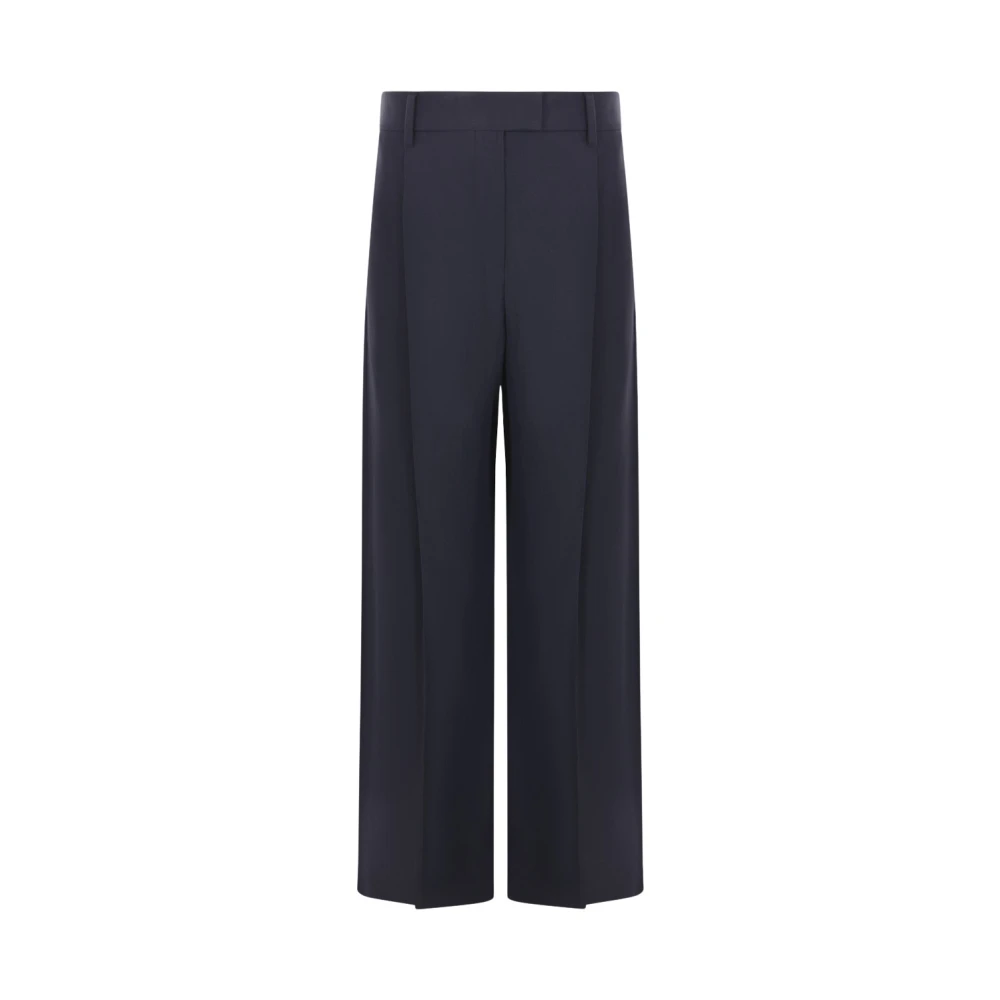 BRUNELLO CUCINELLI Blauwe Loose-Fit Broek met Decoratieve Details Blue Dames