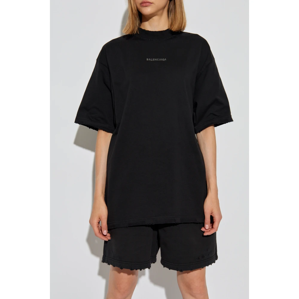 Balenciaga T-shirt met logo Black Dames