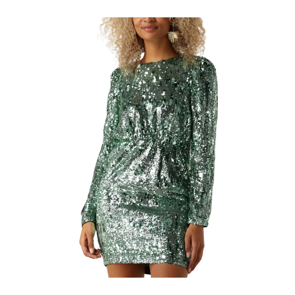 Selected Femme Groene Mini Jurk met Pailletten Green Dames