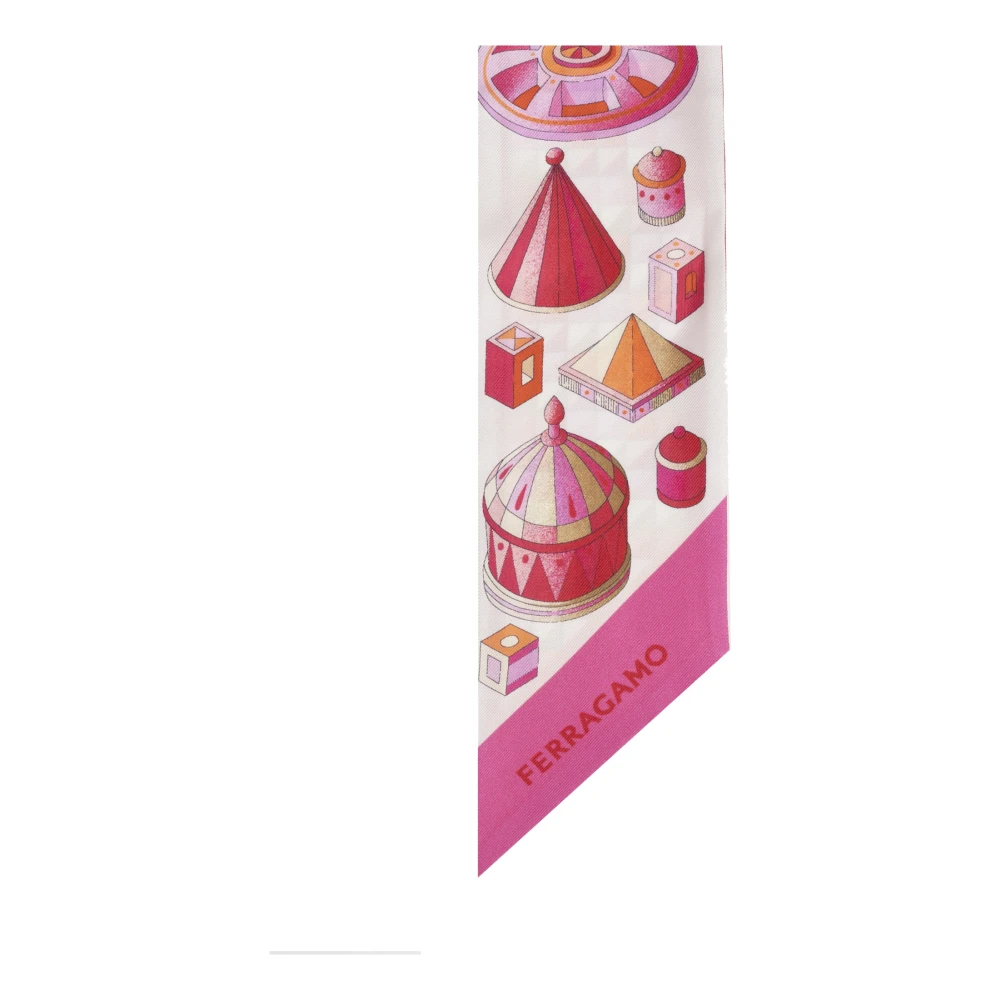 Salvatore Ferragamo Zijden sjaal met print Pink Dames