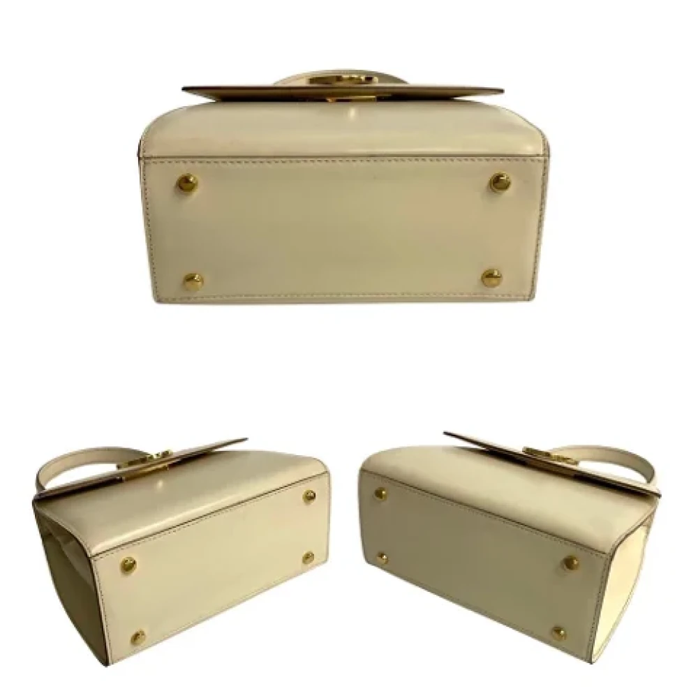 Celine Vintage Pre-owned Leather handbags Beige Dames