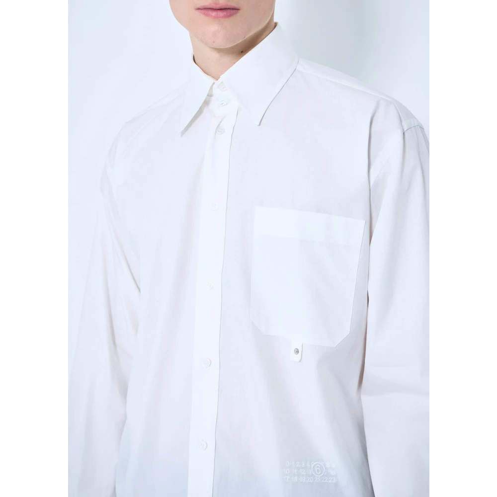 MM6 Maison Margiela Overhemd van poplin katoen lange mouwen White Heren