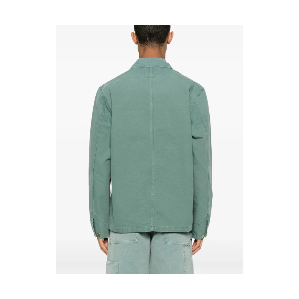 Carhartt WIP Lichtgroene knoopsluiting buitenkleding jas Green Heren
