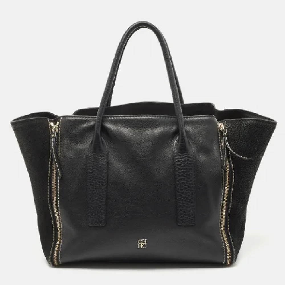 Carolina Herrera Pre-owned Leather totes Black Dames