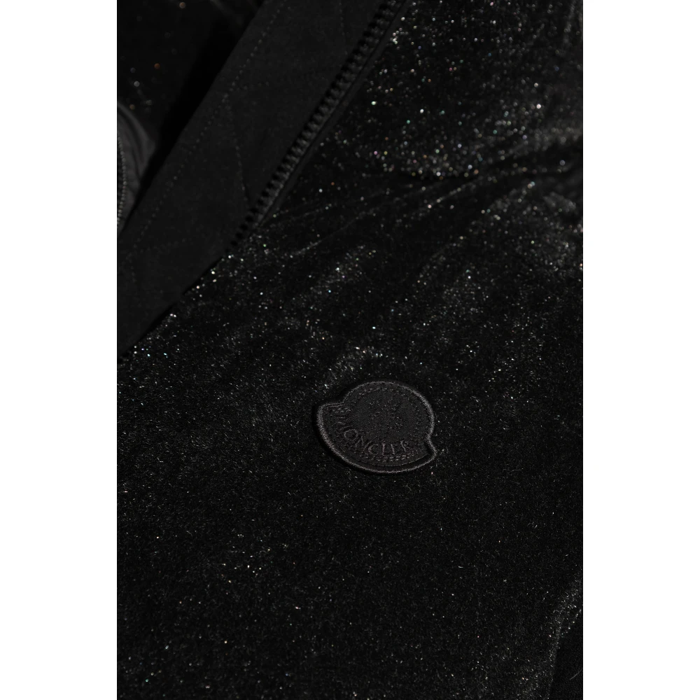 Moncler Donsvest met lurex draad Black Dames