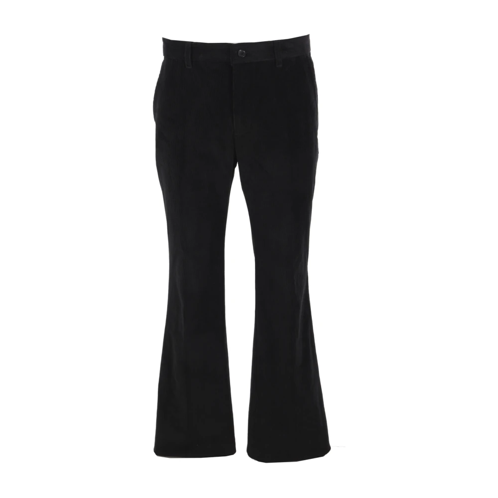 Bally Zwarte Corduroy Rechte Pijp Broek Black Heren