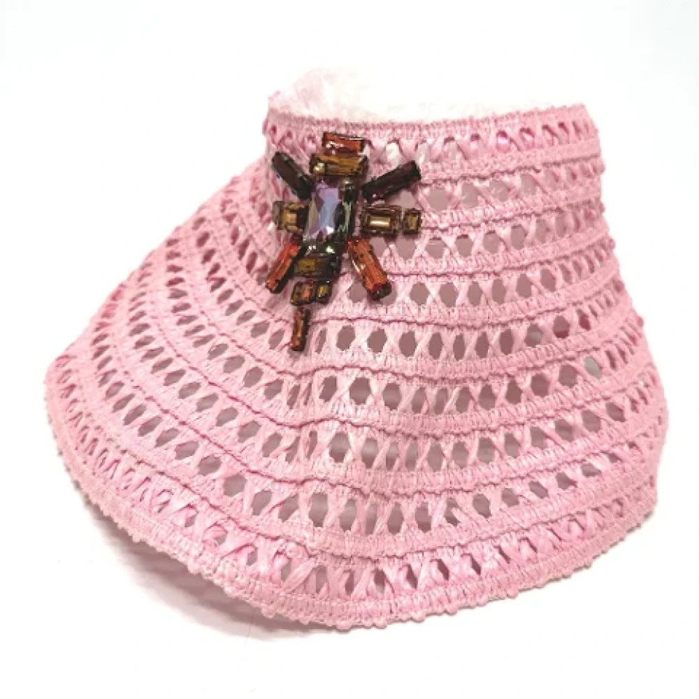 Louis Vuitton Vintage Pre-owned Raffia hats Pink Dames