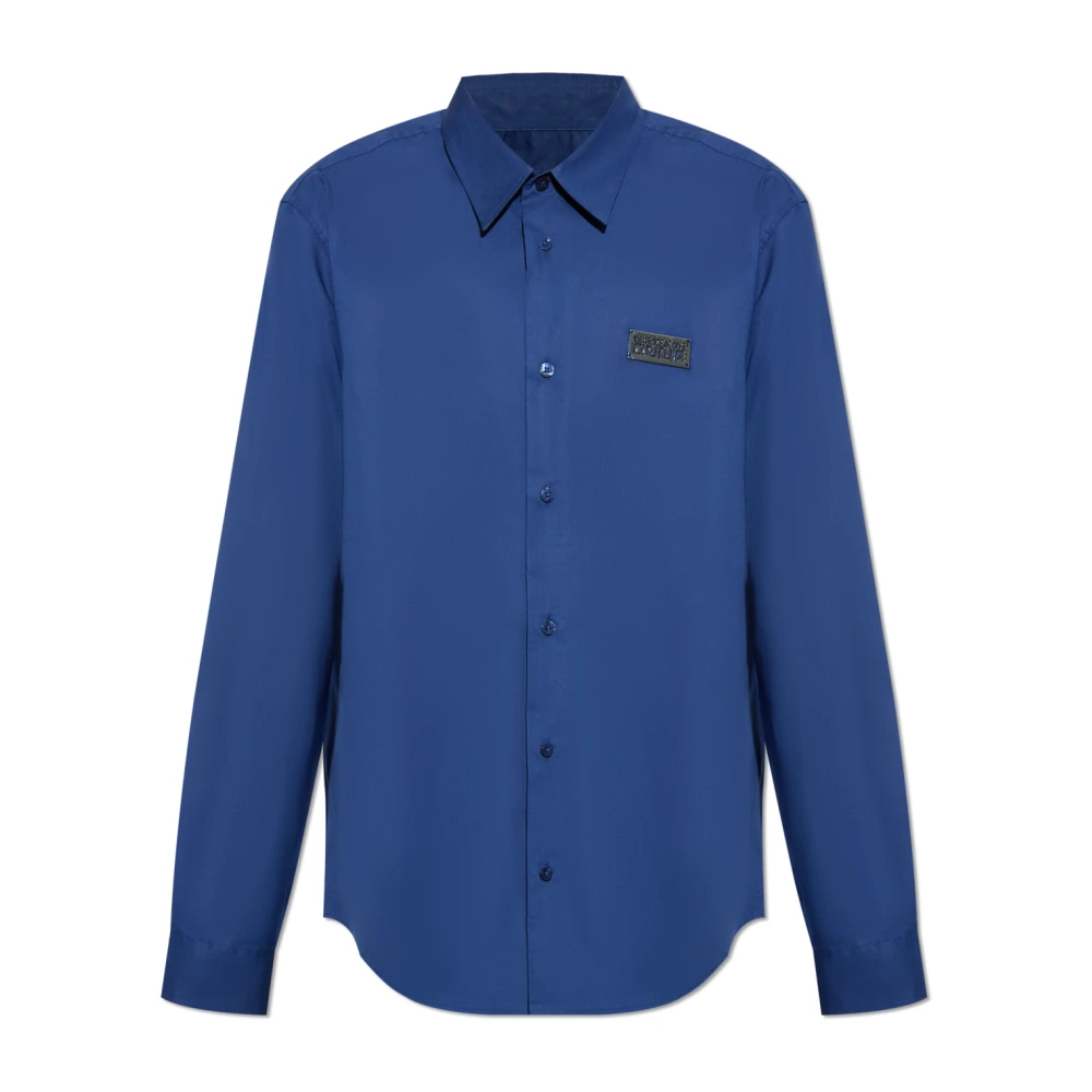 Versace Jeans Couture Shirt met applicatie Blue Heren