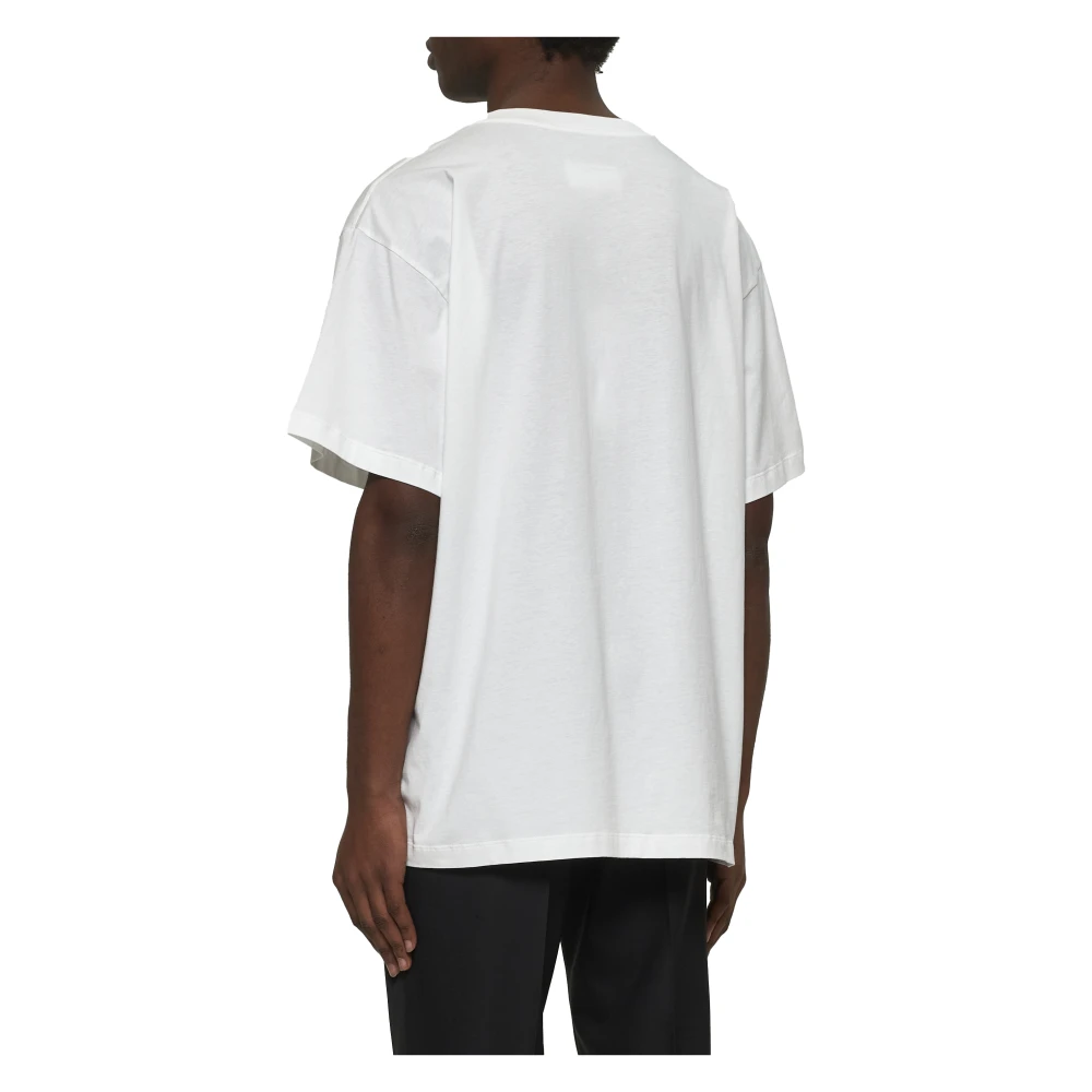 MM6 Maison Margiela Krantenprint Wit Katoenen T-shirt White Heren