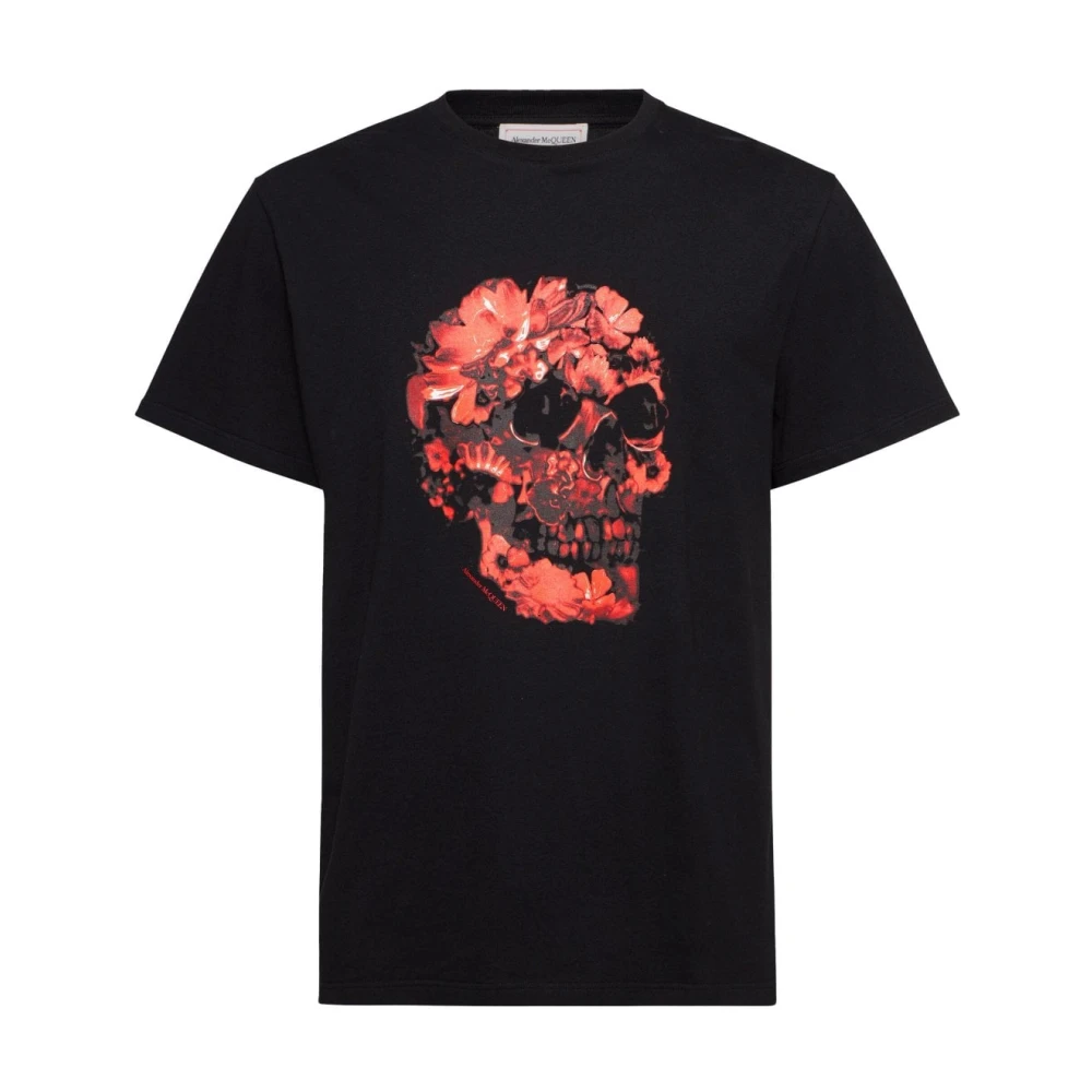 Alexander mcqueen Bloemen- en schedelprint T-shirt Black Heren