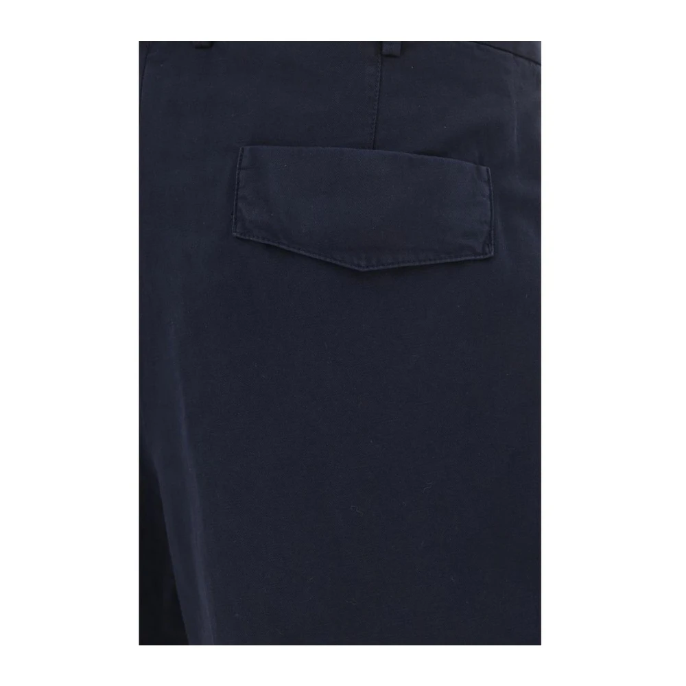 Ermenegildo Zegna Monochrome Katoenen Shorts met Knoopsluiting Blue Heren