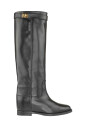 bottes-a-talon-compense-en-cuir-noir