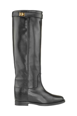 black-leather-wedge-boots