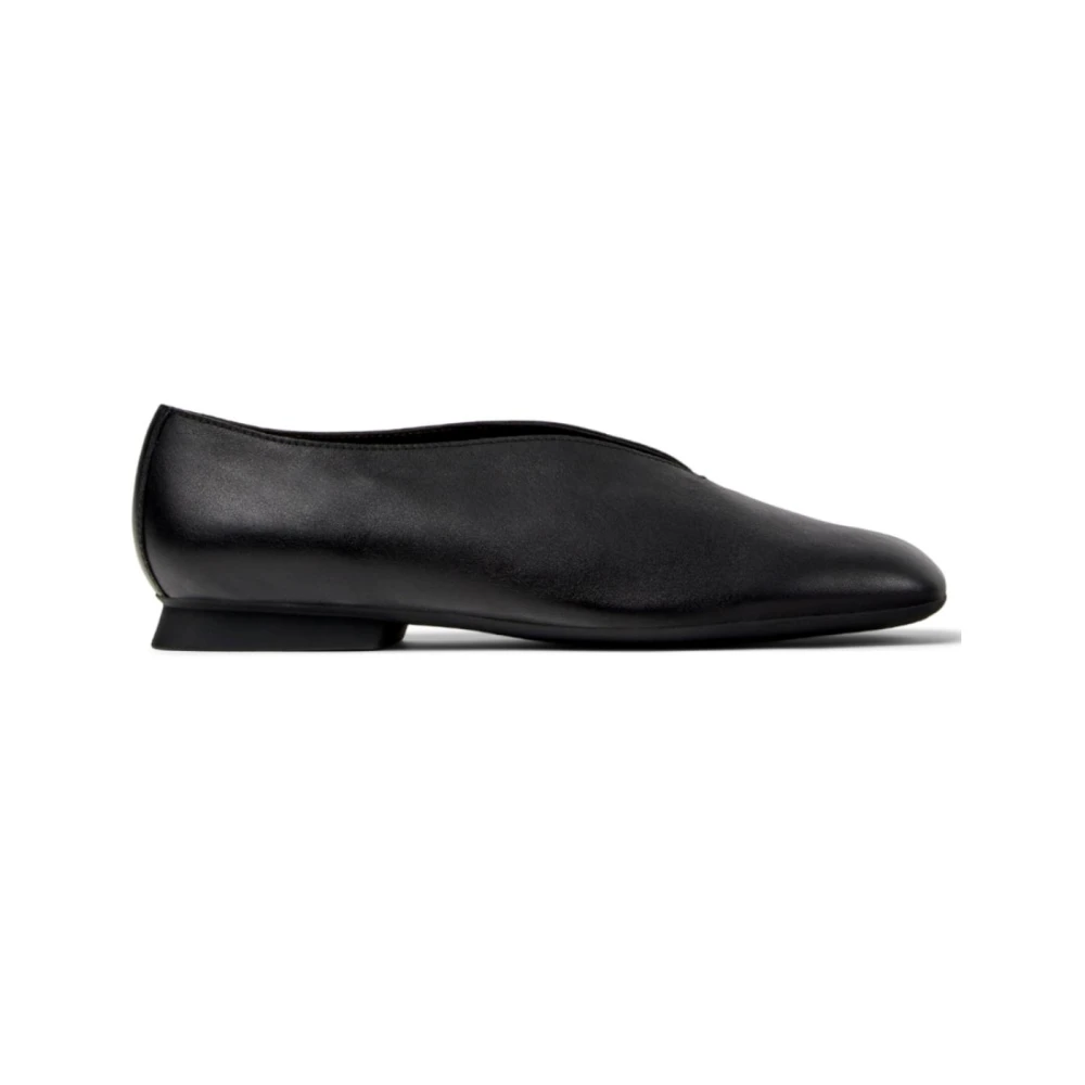 Camper, Schoenen , Dames, Zwart, 39 EU, Leer, Zwarte leren ballerina`s